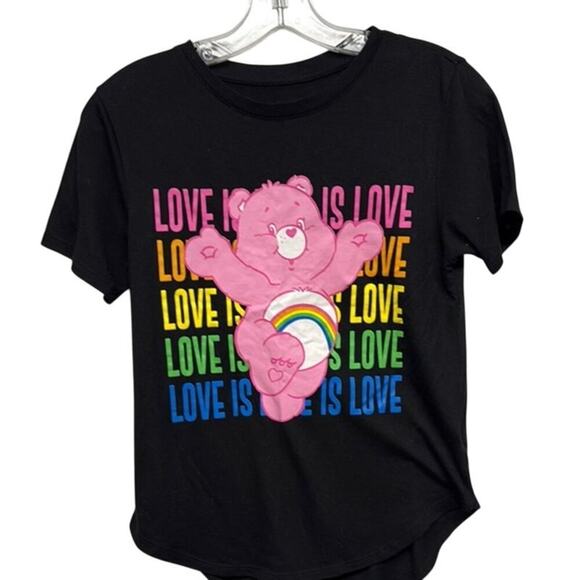 "Love Is Love" Care Bears Black Multicolor Tshirt Size Medium (M) - Picture 1 of 5